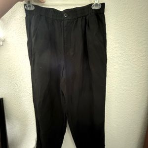 Black high rise linen pants